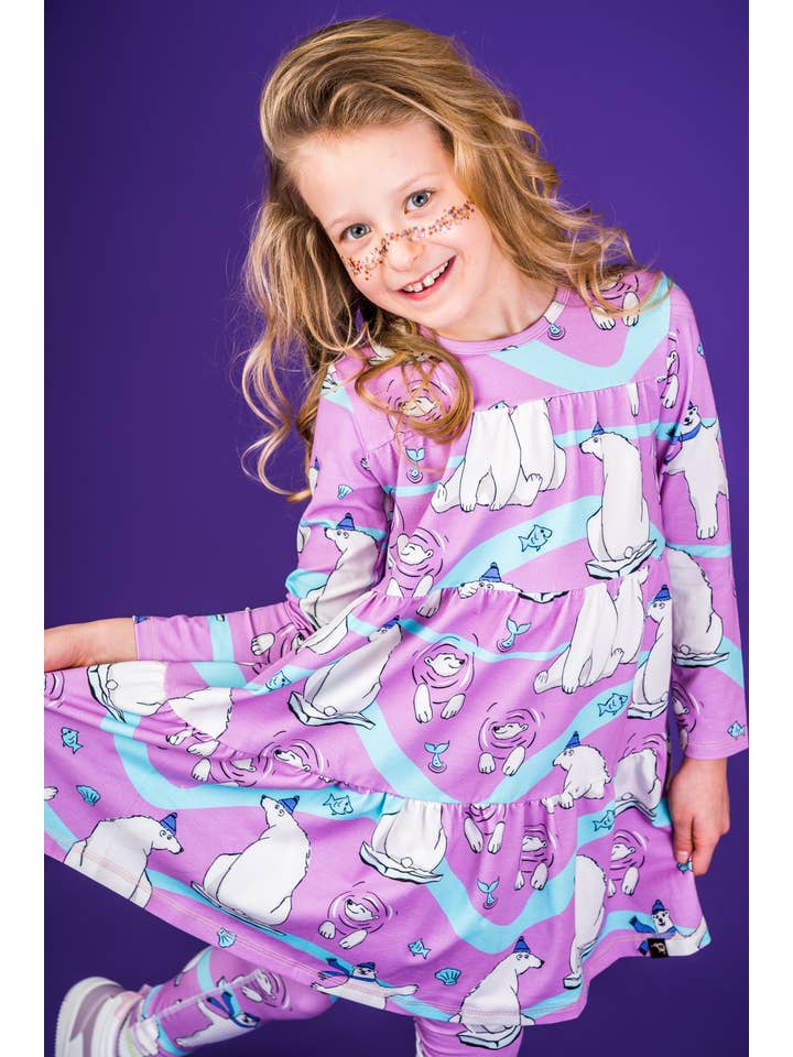 Mullido - Wholesale Dress - Kids - POLAR BEAR - A-LINE DRESS - AW2410