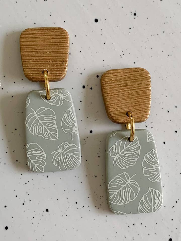 Moderna lera handgjorda Örhängen för wholesale av Lotus of clay