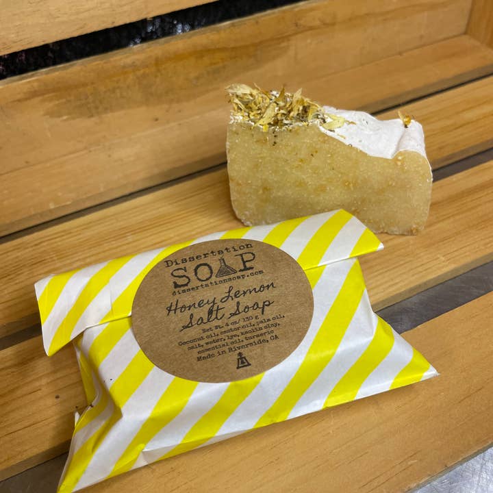 Honey Lemon Salt Soap, Cold Process Soap for wholesale by Dissertation Soap