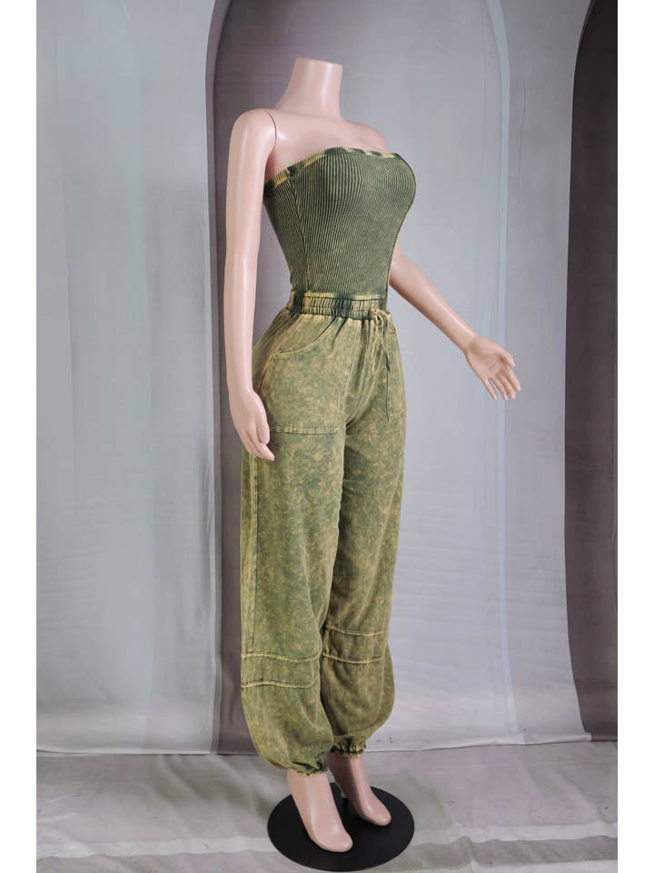 Dalia Studio - Wholesale Jumpsuit - Women's - MINERAL WASH STRAPLESS JOGGER JUMPSUIT9