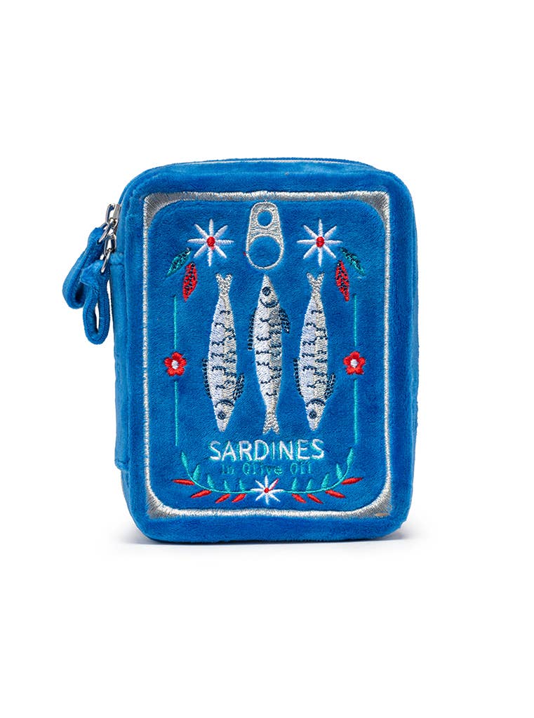 Living Royal - Wholesale Jewelry Box/Organizer - Velvet Jewelry Zip Case / Organizer - Sardine Can - Blue