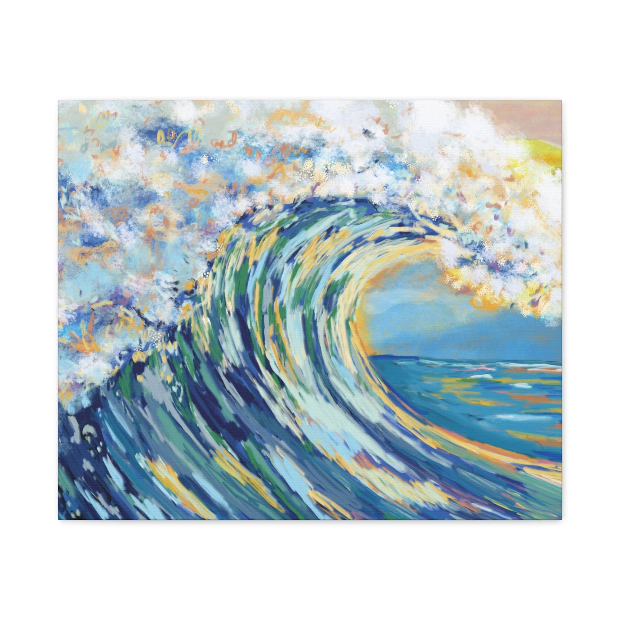 Blue Cava - Wholesale Canvas Art - Ocean Wave Art Canvas Print - Stretched 1.25" Depth6