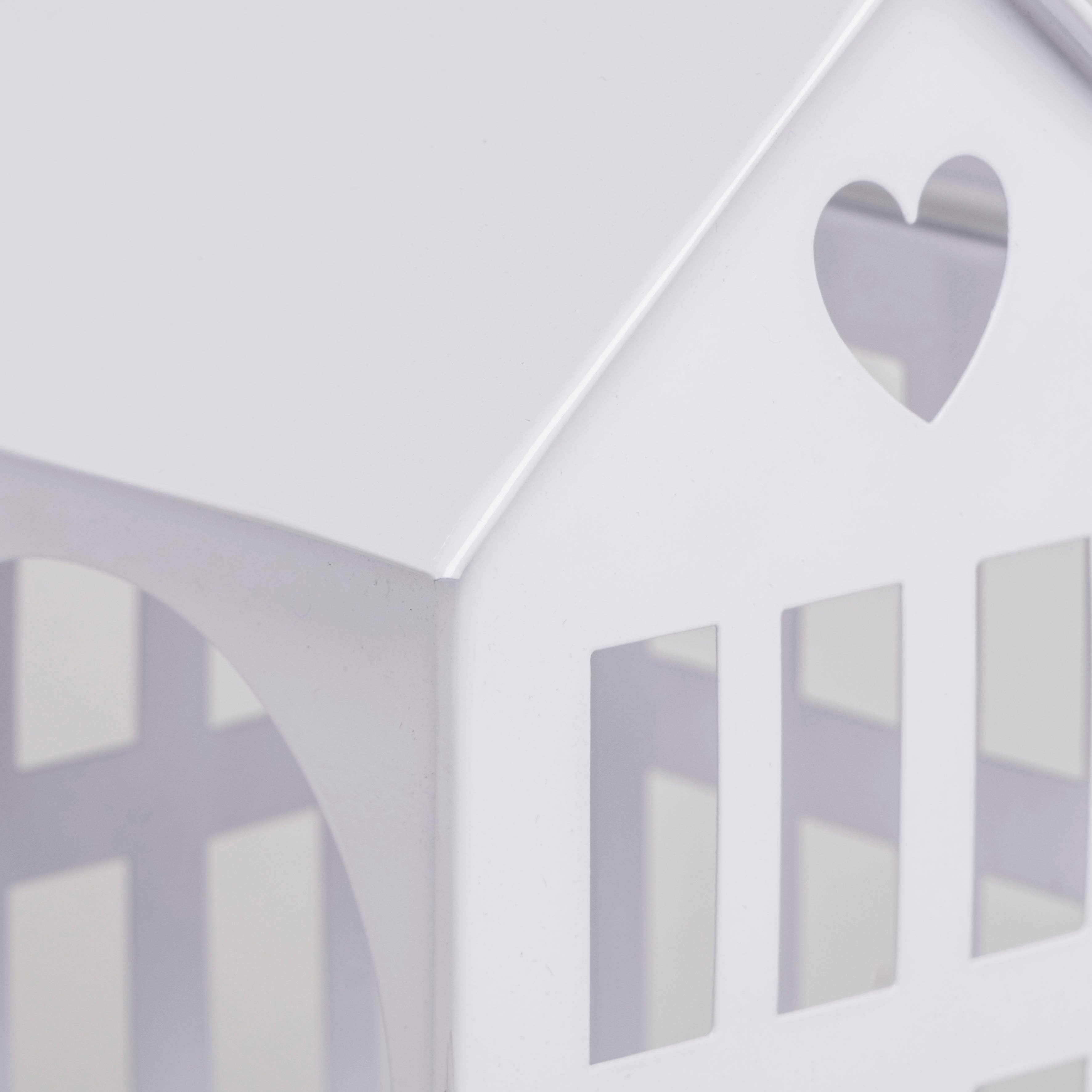 Eulenschnitt - Wholesale Decorative Figurine - Metal house medium white (PU = 4 pcs)3