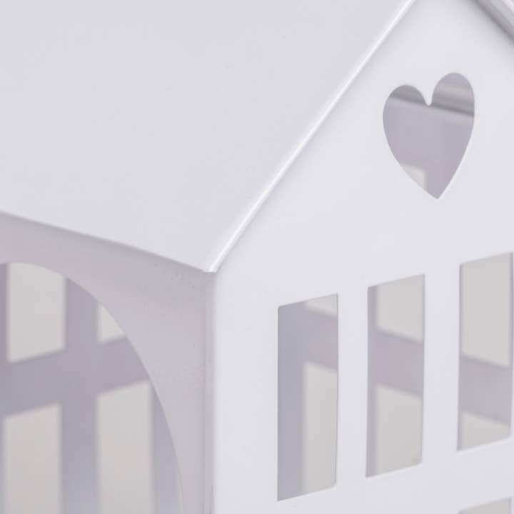 Eulenschnitt - Wholesale Decorative Figurine - Metal house medium white (PU = 4 pcs)3