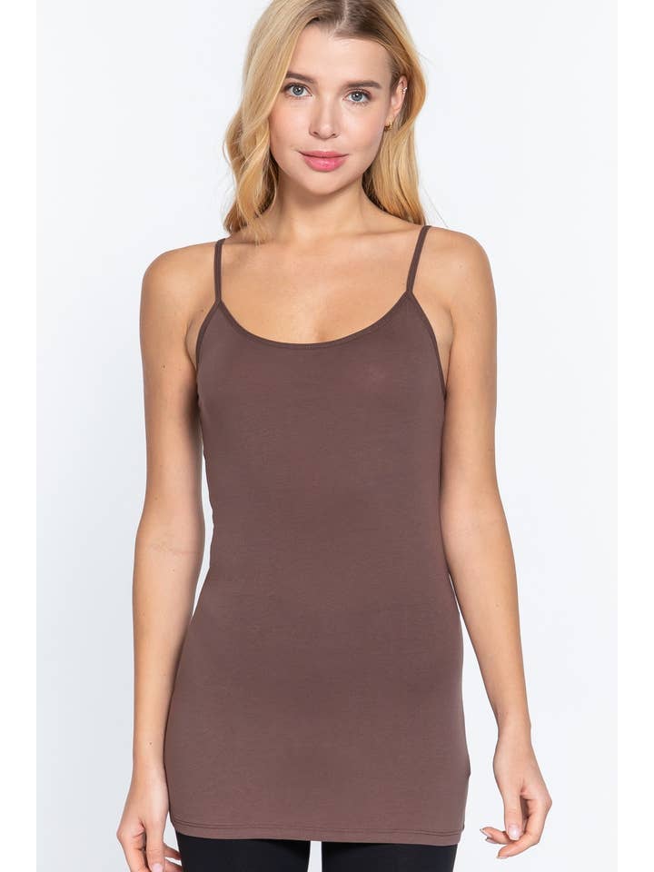 Active Basic | Active USA - Wholesale Camisole - Women's - Basic Tunic Cami w/adjustable Spaghetti Straps17