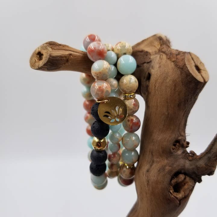 CHAKRA JEWELRY - Wholesale Beaded Bracelet - Natural Stone Beads Relieve Anxiety Yoga Bracelet Set1