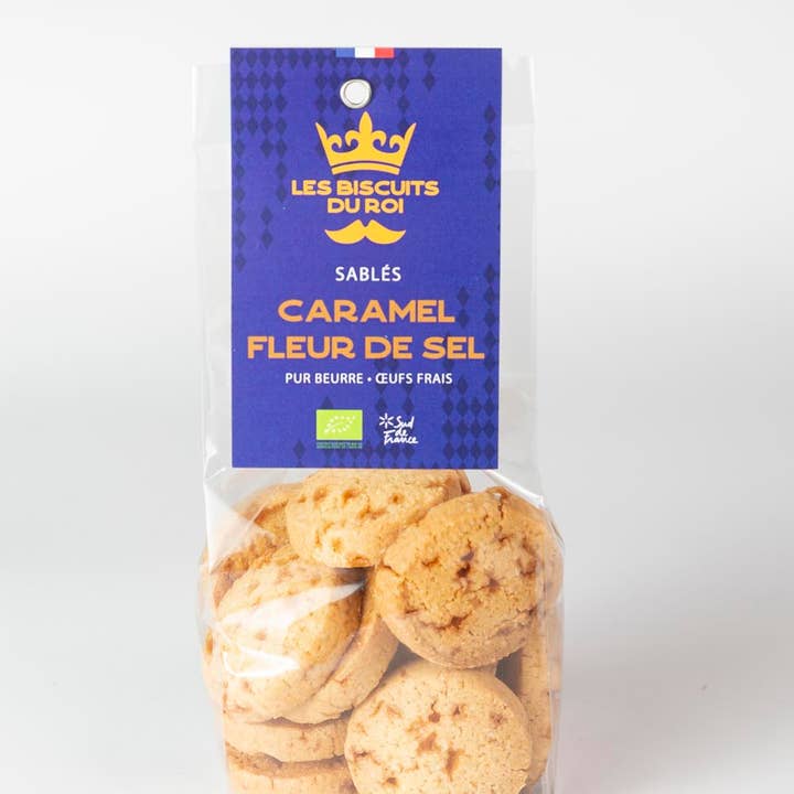 Les Biscuits du Roi - Wholesale Cookie - Shortbread cookie with salted butter caramel flavor in a 60g packet1