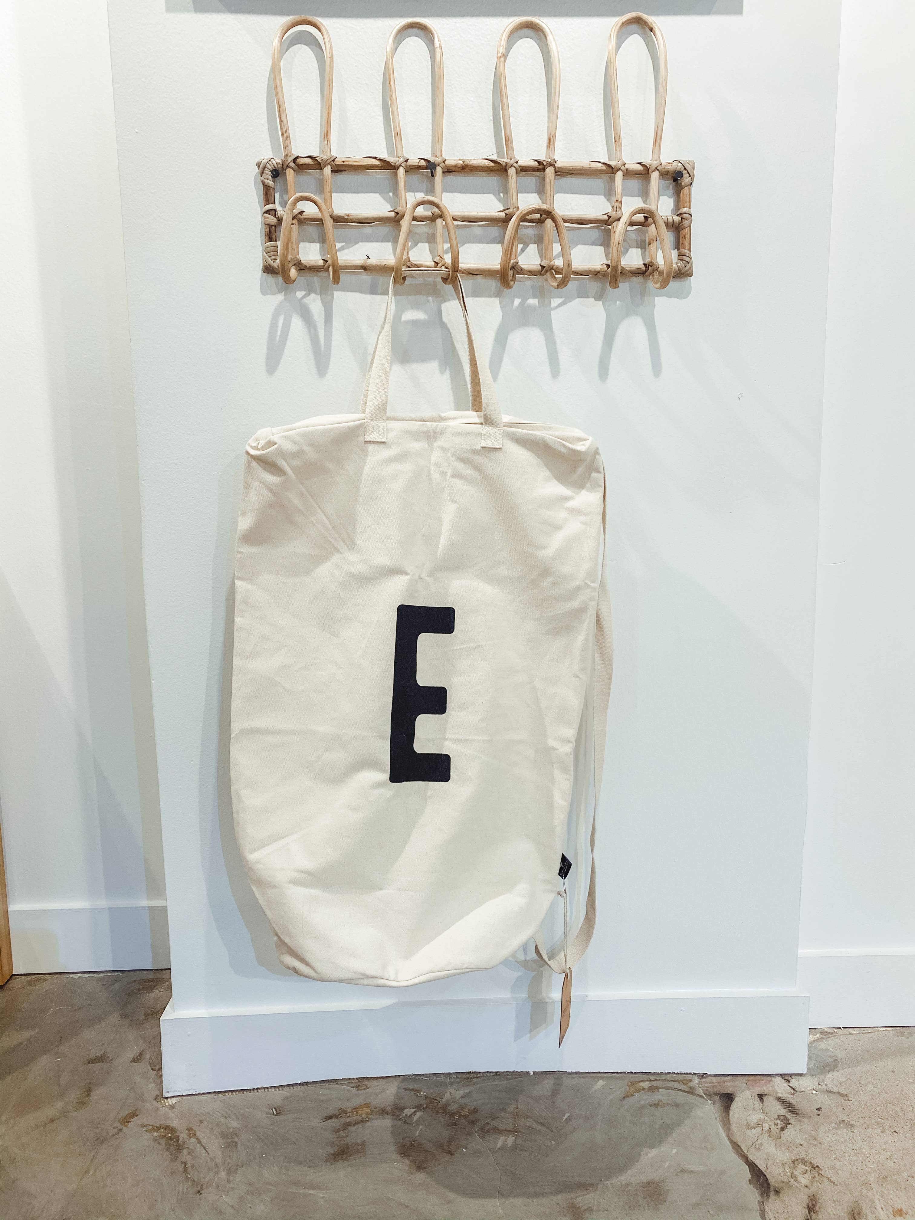 Modern Burlap - Wholesale Laundry Bag - Cotton Canvas Laundry Bag With Shoulder Strap - Alphabet18