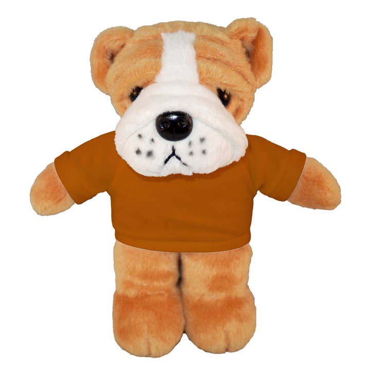 Plushland - Vente Peluche – enfant et bébé - Pouf en peluche bouledogue animal 8"9
