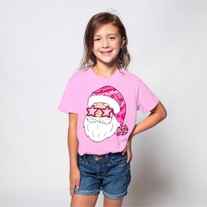 Kids Cool Santa Crew Neck T-Shirt for wholesale by Jane Marie