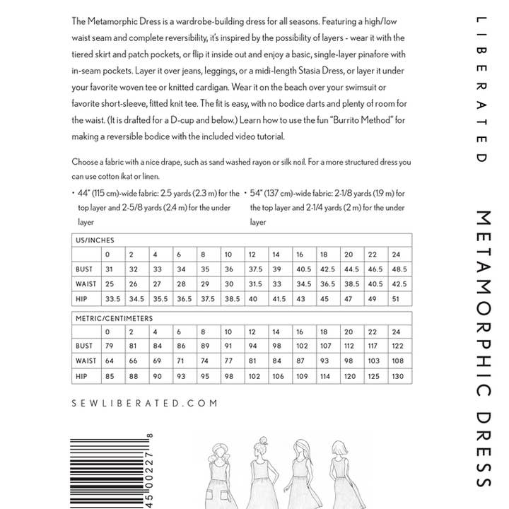 Sew Liberated Sewing Patterns - Wholesale Craft Sewing Kit - Metamorphic Dress Sewing Pattern3