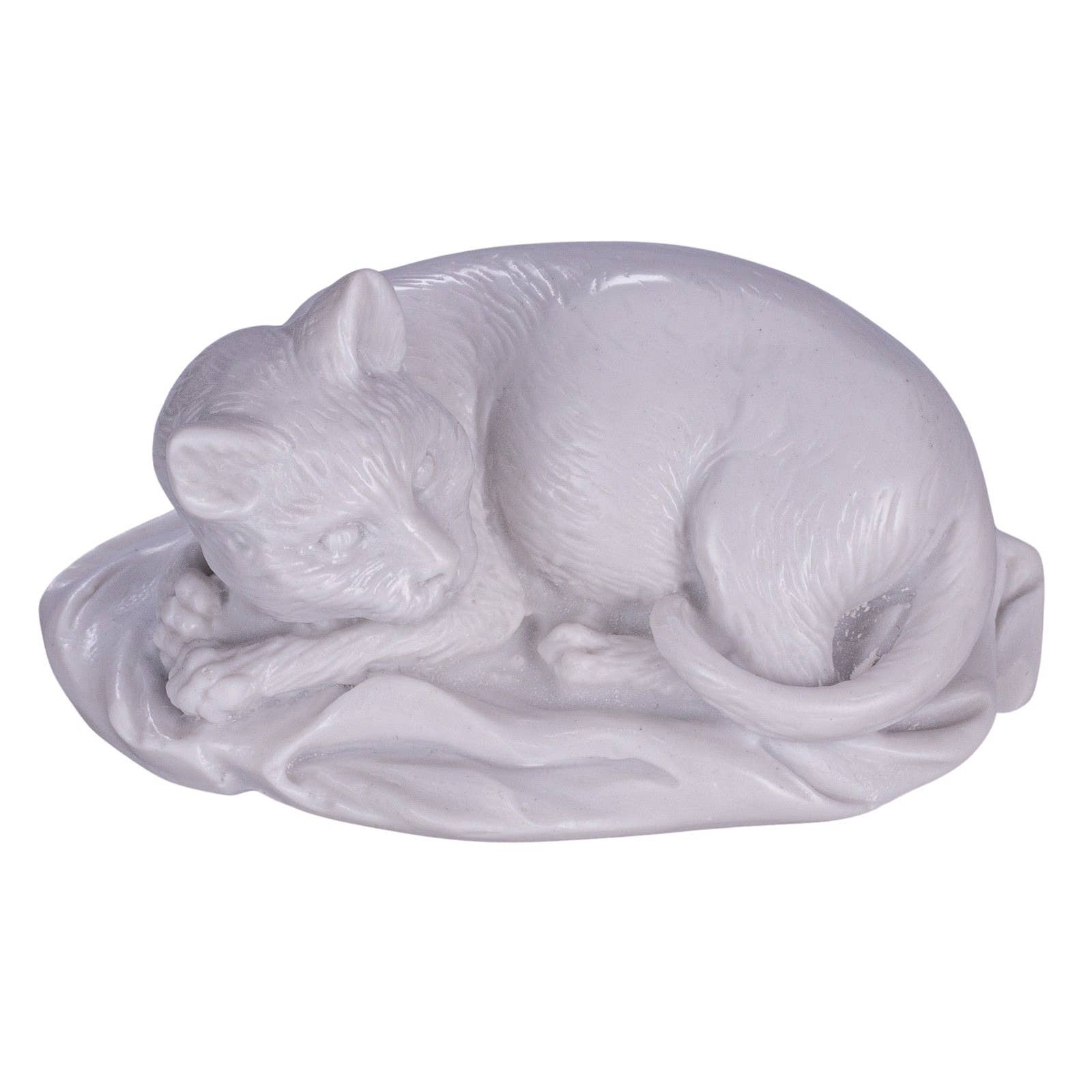 danila-souvenirs - Vente Sculpture - Statuette en marbre Sculpture de chat blanc couché 4" (10 cm)2