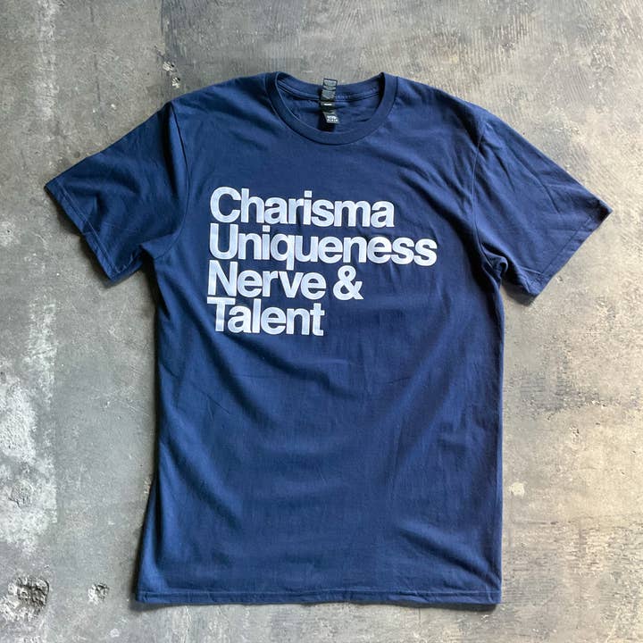 T-shirt Charisme, originalité, culot et talent pour la vente par BOBBYK