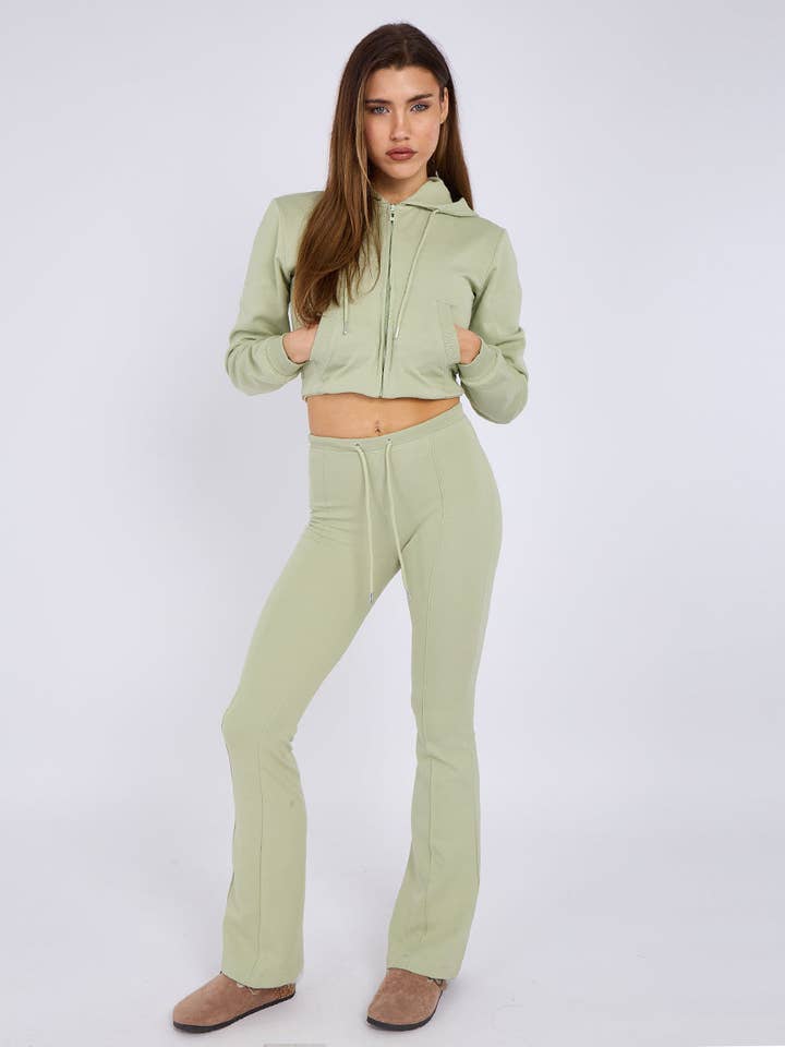 AX Labels - Wholesale Lounge Set - Women's - Interlock Cropped Zip Hoodie and Flared Trouser Set38