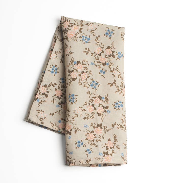 Flowerie - Wholesale Tea towel - Homebody Cotton Linen Tea Towel | Green Ditsy Floral2