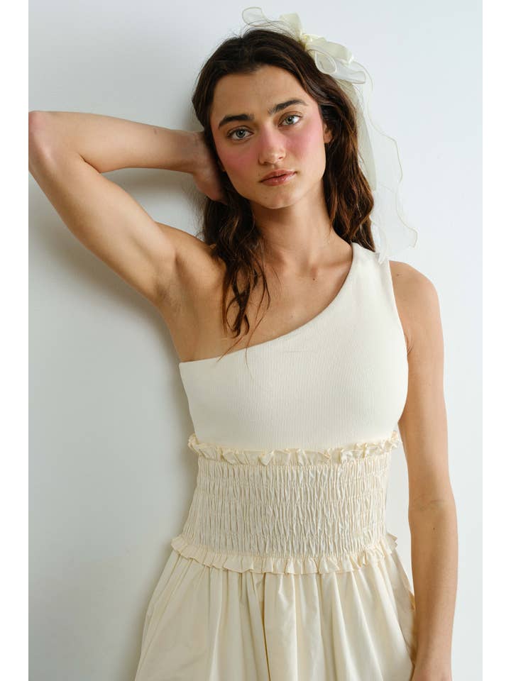 Creamon – wholesale Klänning - Dam – Maxiklänning i poplin med en axel6