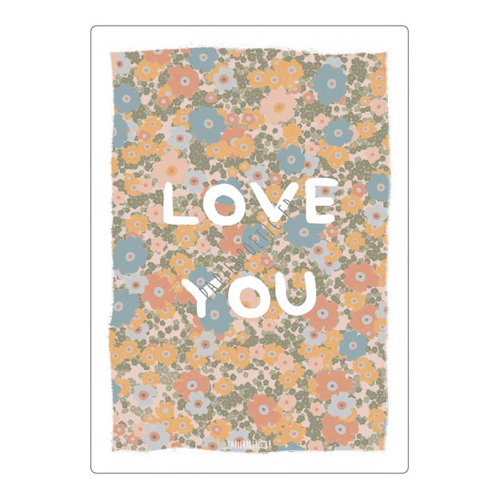Tarjeta «LOVE YOU» liberty (múltiples idiomas) para venta al por mayor de Papier Poetic
