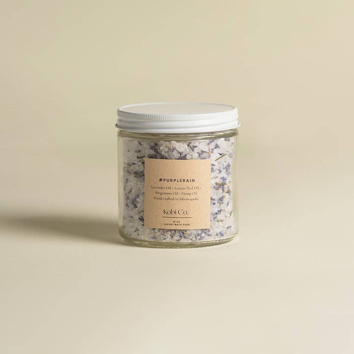 #PurpleRain Luxury Bath Salt (16 oz.) for wholesale by Kobi Co.