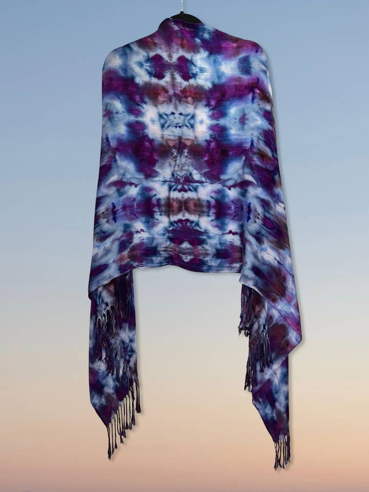 Ice Dyed Cotton Shawl - Nightshade for wholesale by RocknSocks