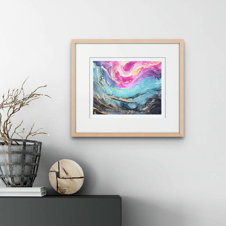 Abstract Alcohol Ink Art "Complimentary" Giclee Print for wholesale by Sarah Robison Art