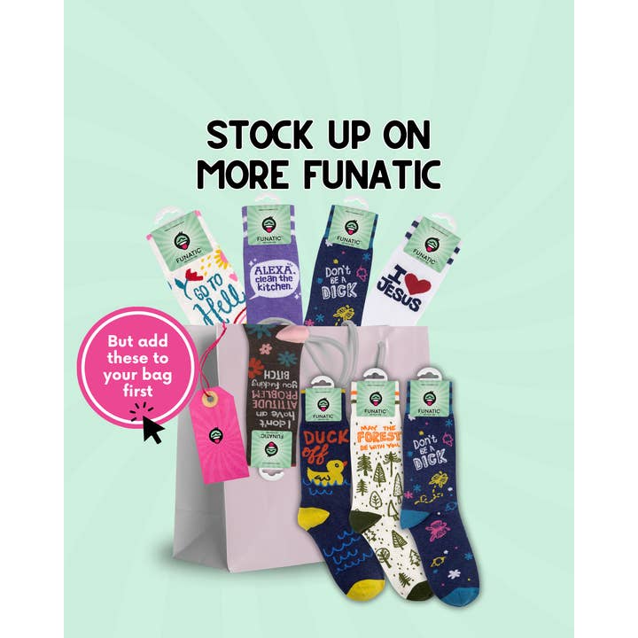 Funatic - About Face Designs - Nice Enough Merch Co - Vente Chaussettes – unisexe - Chaussettes Ne Sois Pas Un Connard | Drôle | Funatic4