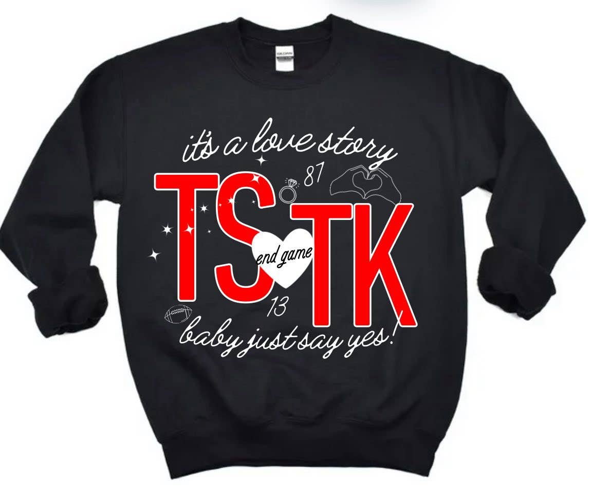 Country Charm Wholesale - Wholesale Graphic Sweatshirt - Women's - Love story | TS + TK (Taylor swift + travis kelce)