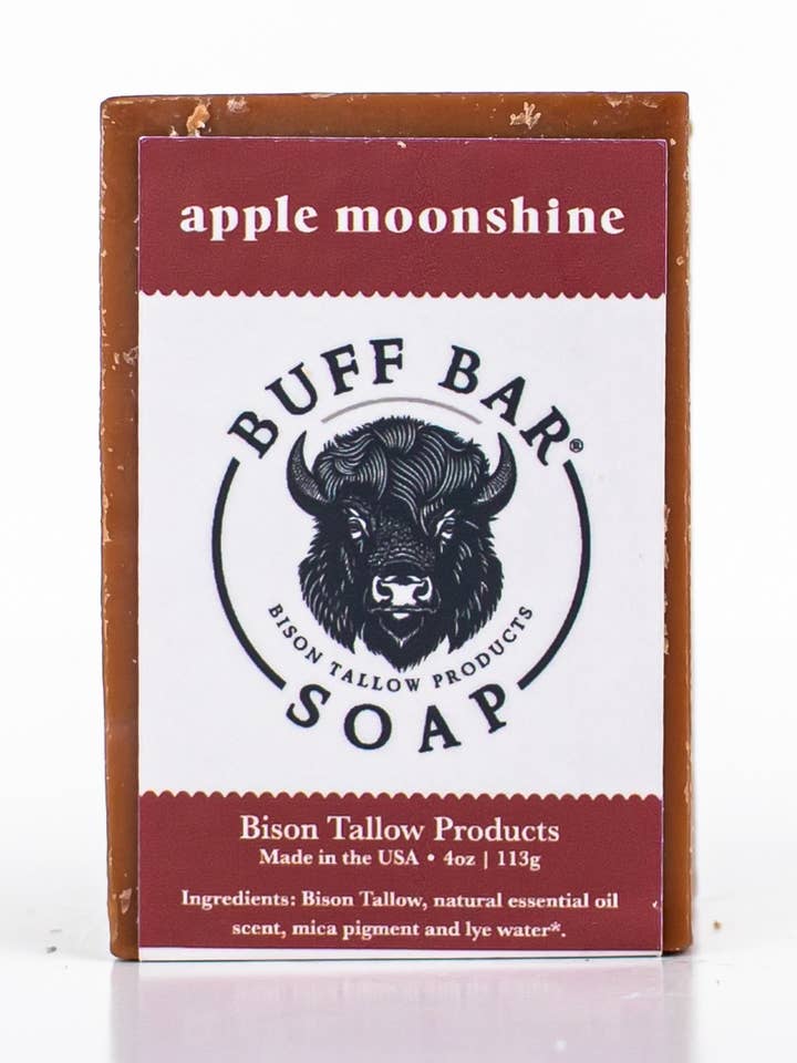 Apple Moonshine Bison Tallow Soap Bar - 4oz for wholesale by Big Crazy Buffalo