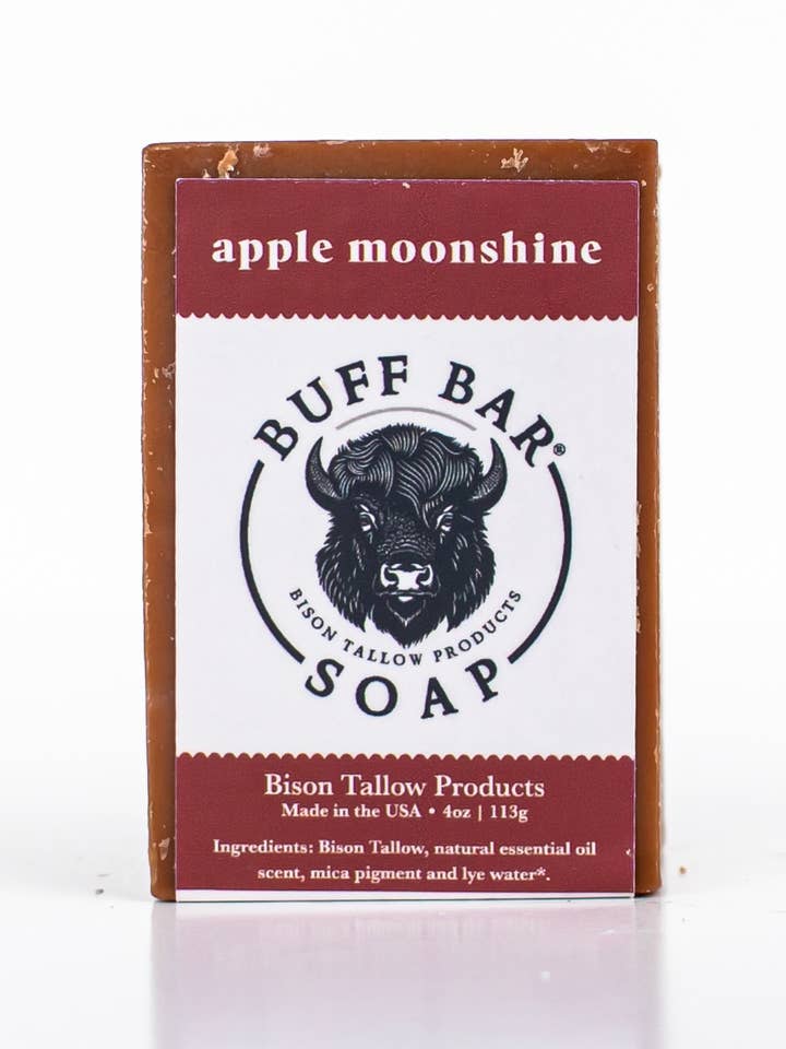 Apple Moonshine Bison Tallow Soap Bar - 4oz for wholesale by Big Crazy Buffalo