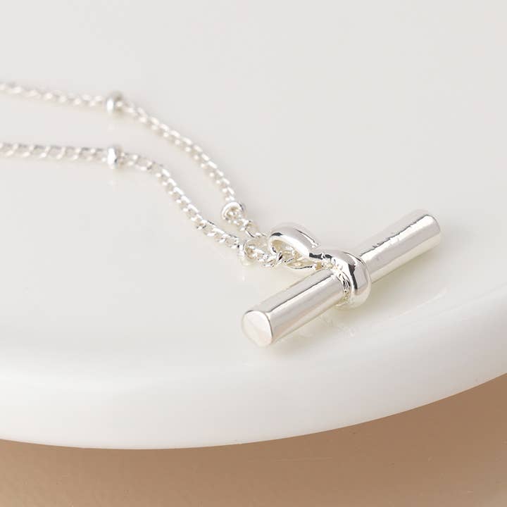 Silver Plated T-Bar Necklace for wholesale by Peace Of Mind