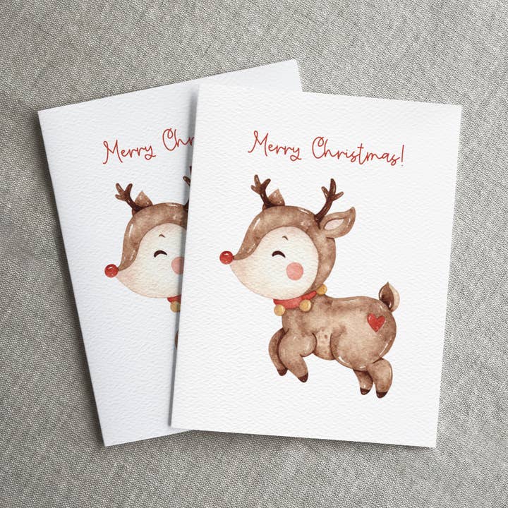 Blue Thistle - Wholesale Christmas Card - Merry Christmas Card, Rudolph, Santa's Red Nosed Reindeer2