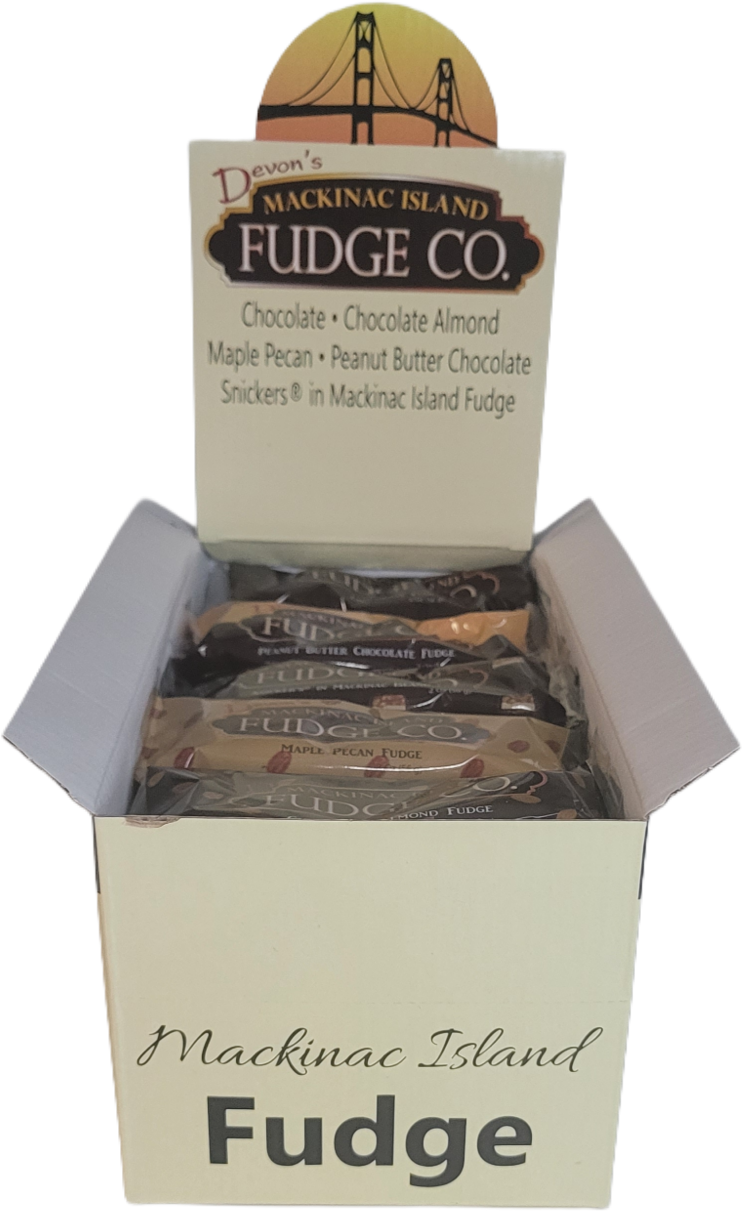 Devons Mackinac Island Fudge – wholesale Fudge – 2 oz Fudge-skärm (25 räkningar)1