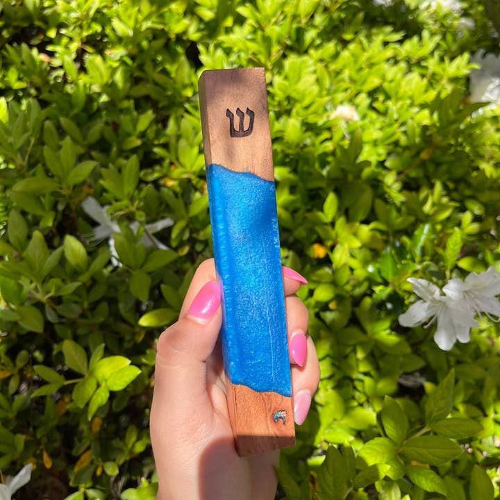 A&S Mezuzot - Wholesale Retailer Sample - Home Decor - Resin BLUE1