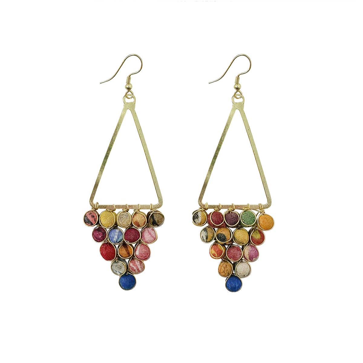 WorldFinds - Vente Boucles d'oreilles pendantes - Kantha Lustres Réfléchissants3