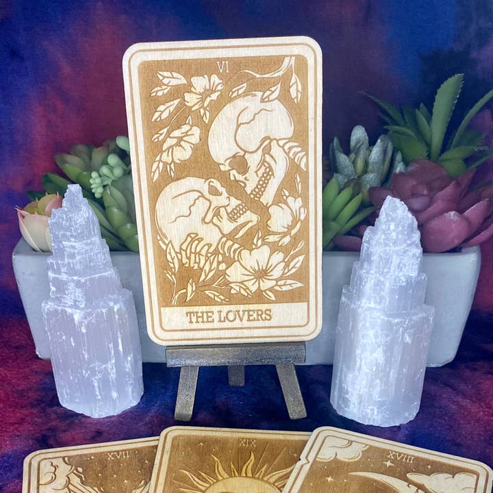 6 | Carte de tarot en bois The Lovers | Major Arcana pour la vente par Kraftmir