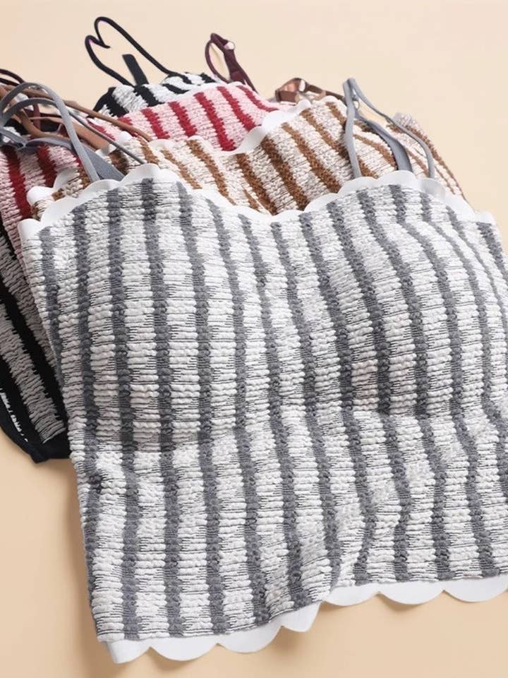 Vesty - Süßes Gestreiftes Gepolstertes Camisole für den Großhandel von Funkyrel® Atzbranding Limited