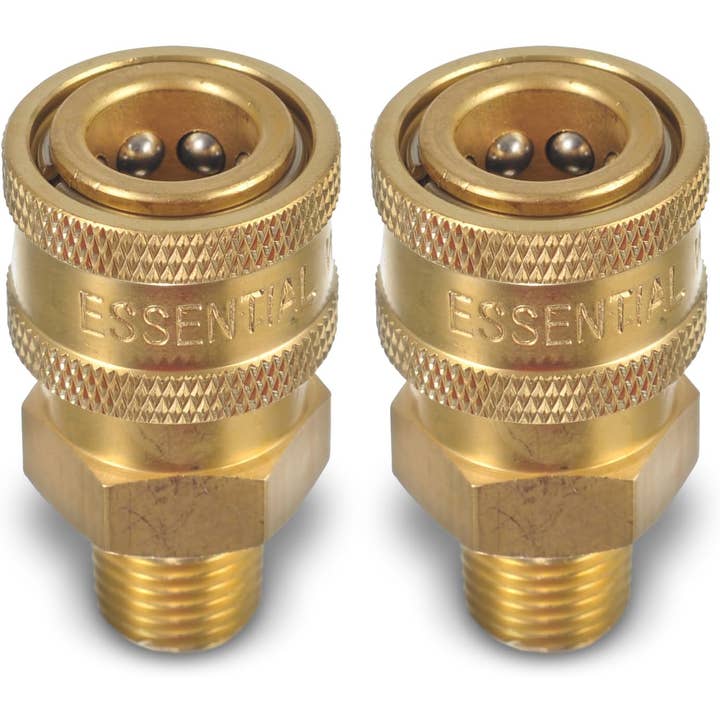 1/4" Brass Quick Connect To Male NPT | 4200 PSI | 2 Pack for wholesale by Essential Washer
