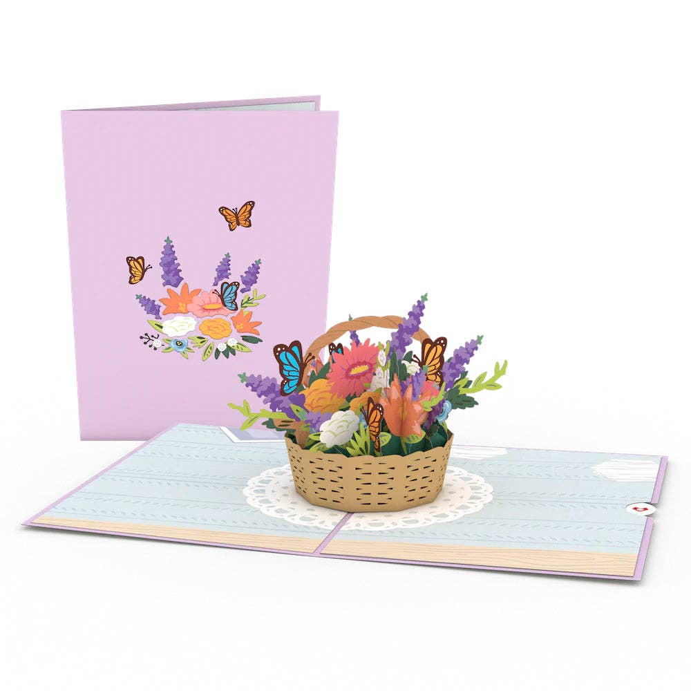 Lovepop Cards - Wholesale Everyday Greeting Card - Flower Basket Card, 5x7" Pop-Up Cards, Vintage2
