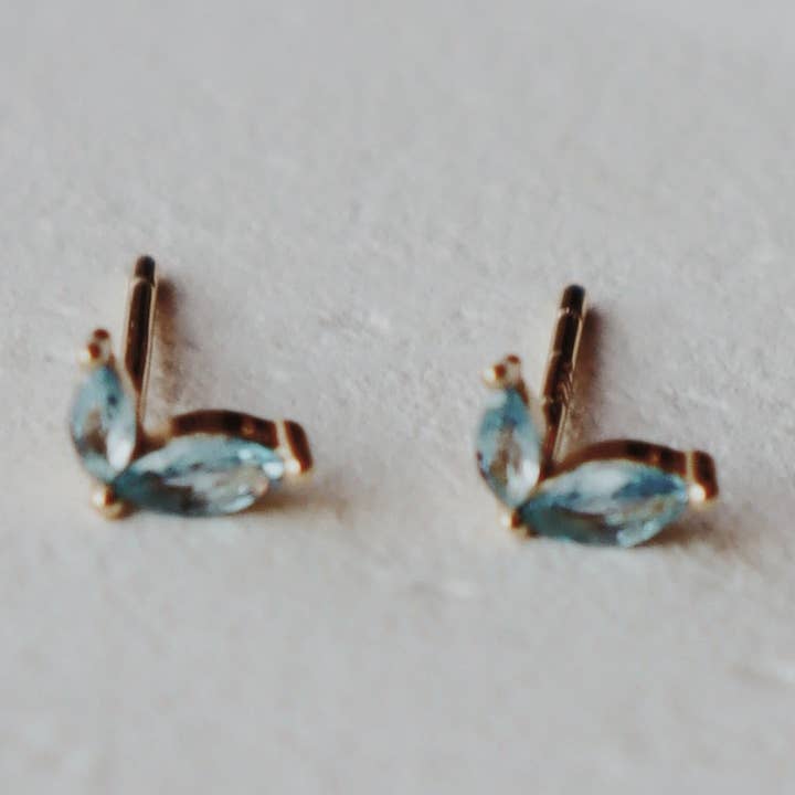 Olive Branch Jewelry & Co. - Wholesale Stud/Post Earrings - Blue Fleurette Stud Earrings0