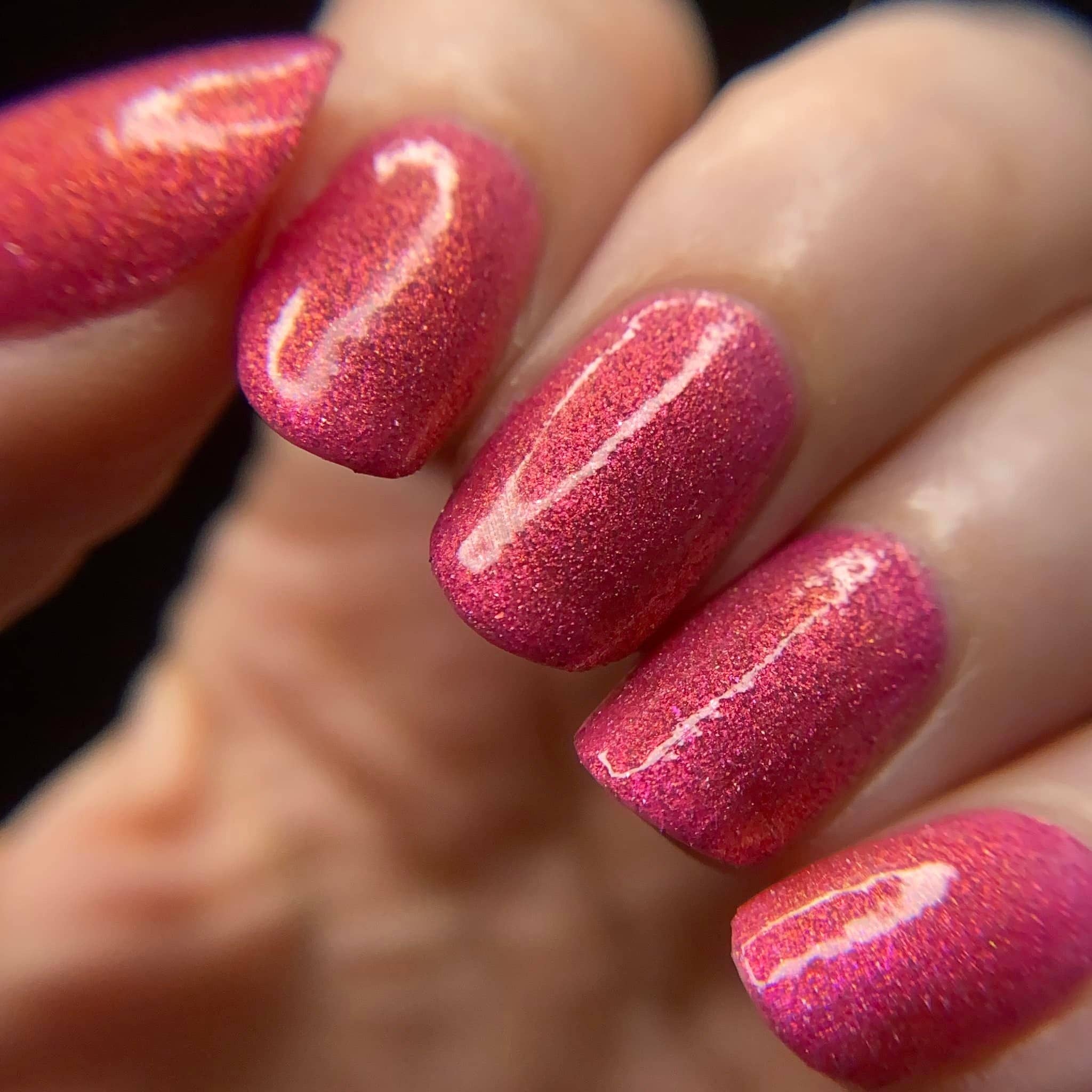 Atomic Polish - Wholesale Nail Polish - Glucose Pink Nail Polish with Silver Glitter8