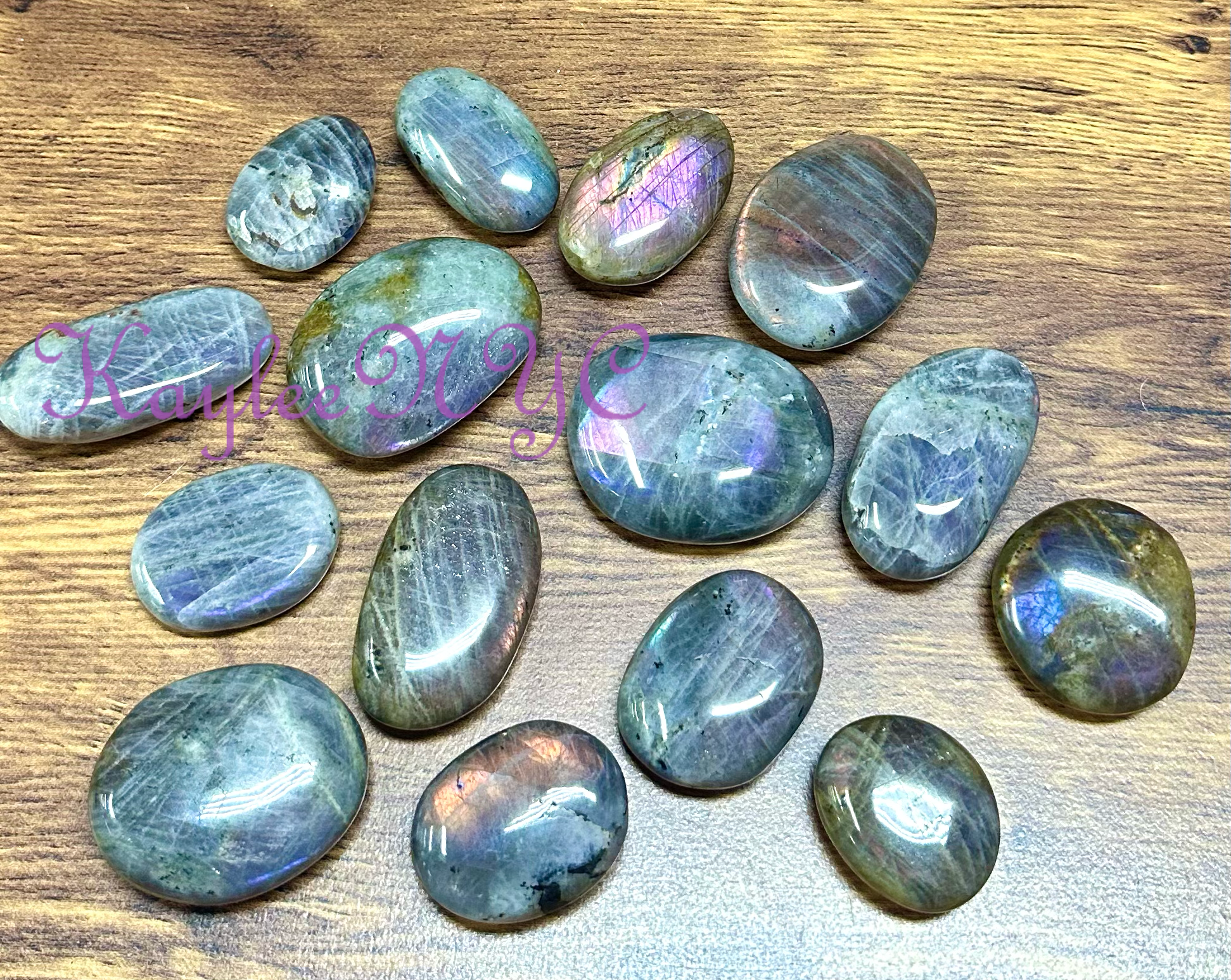 KayleeNYC – Großhandel Spiritueller Stein/Kristall – 2 lbs (0,91 kg) Natürlicher Sonnenuntergang Labradorit Palmstein Kristall3