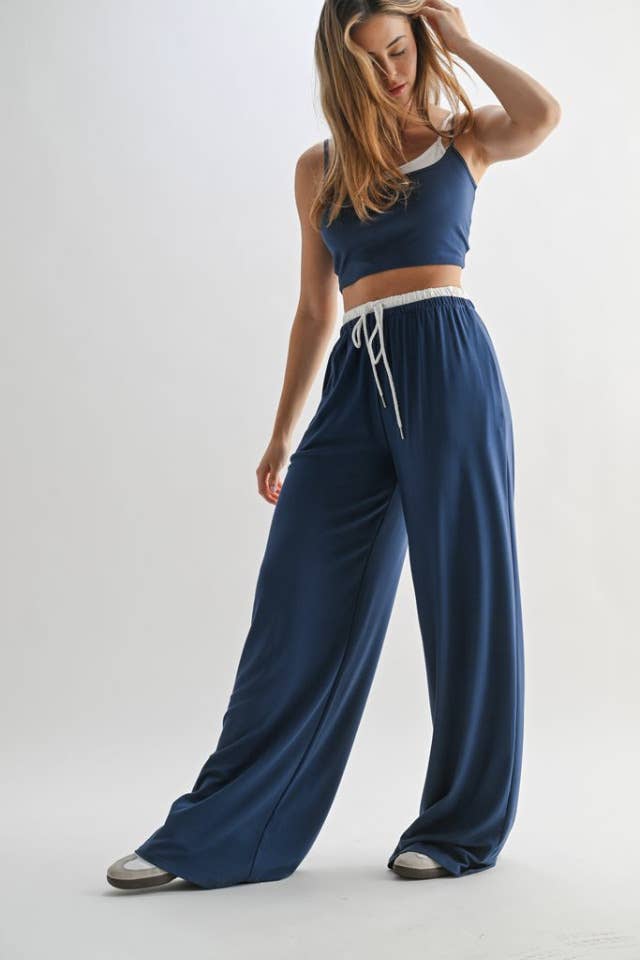 Peace Love Line - Wholesale Top & Pant Set (NOT Loungewear) - Women's - PL7847 - SOLID TANK TOP AND PANT SET1