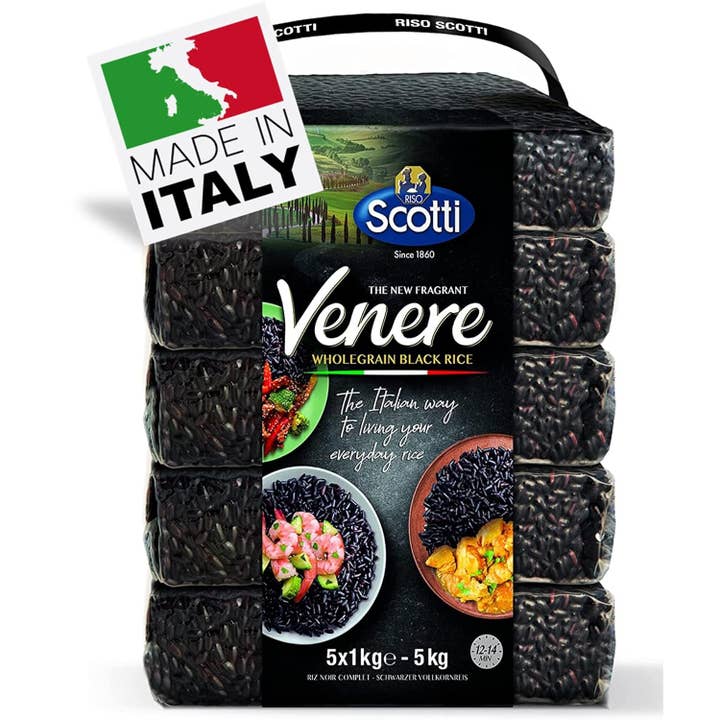 RisoScotti Venere Black Italian Rice Bulk (5x 1 kg) for wholesale by Wholesale Italian Food
