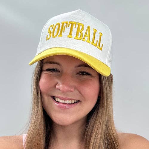 LM-3014 SOFTBALL CAP LEMON YELLOW for wholesale by Girlie Girl Originals