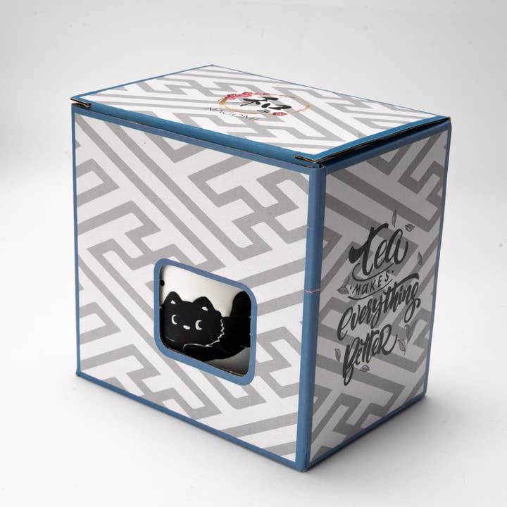 Urban Tokyo - Wholesale Coffee Mug - Black Cat 13oz Mug With Lid and Spoon (10/30)7