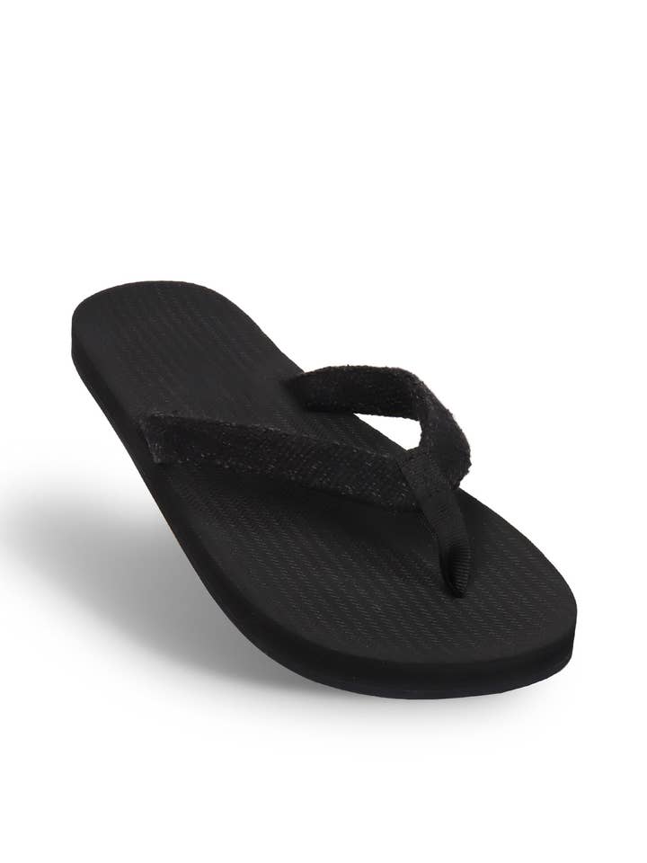 Tongs pour homme avec brides en Pable recyclé - Noir/Ketapang pour la vente par Indosole