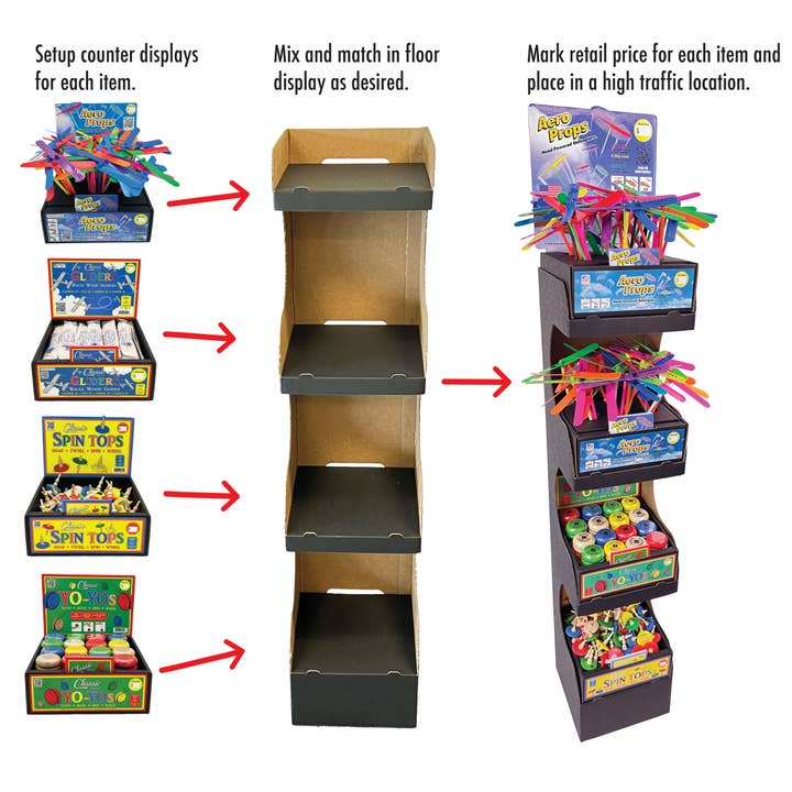 Aero-Motion, Inc. - Wholesale Retailer Display - Kids & Baby - 4 Toy Floor display - DISPLAY ONLY NO PRODUCT1