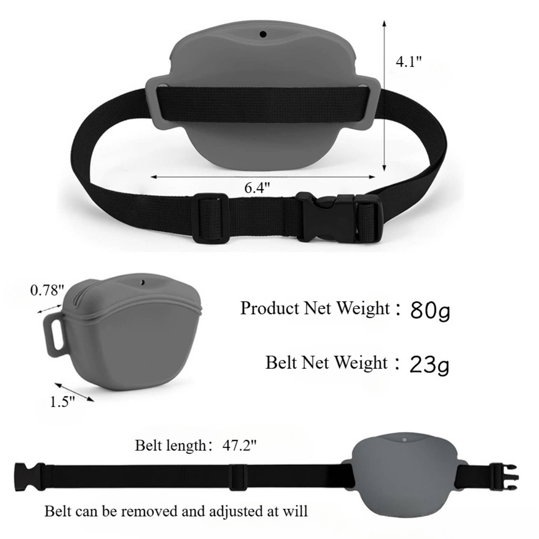 wandf - Wholesale Pet Treat Bag - Dog - Silicone Pet Waist Bag – Magnetic Closure & Adjustable Belt3