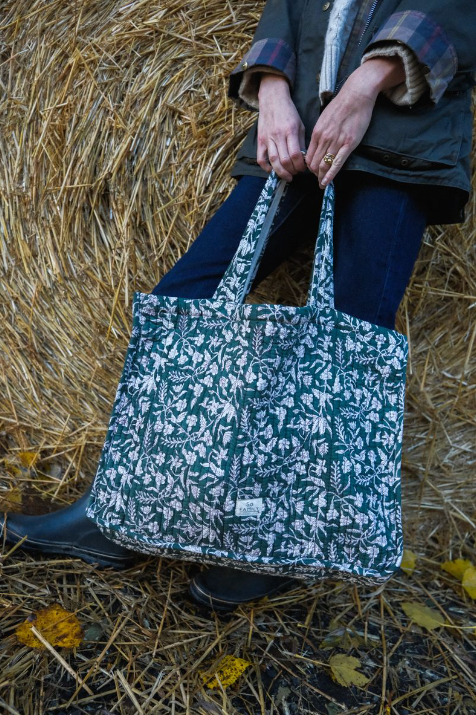 SO FAMILY - Wholesale Tote Bag - Women's - Calcutta Green Tote Bag0