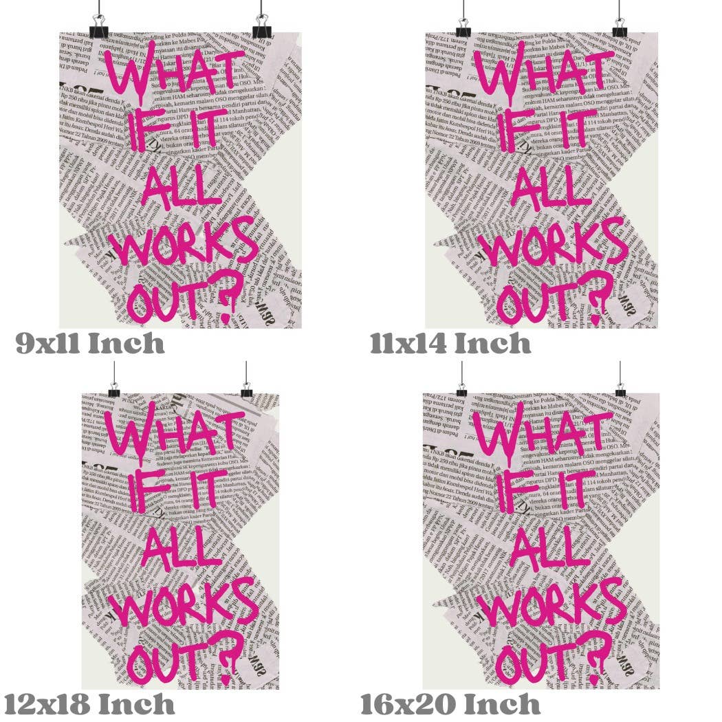 CLM Creative Studio - Wholesale Art Print - What If It All  Works Out Trendy Retro Newspaper Print2