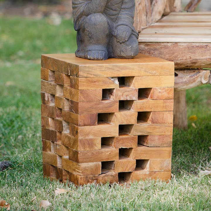 Garden Age Supply - Wholesale Stool - Teak Puzzled Stools1